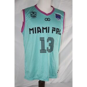 Wooter Men's M Aqua Pink Miami Pro League 2023 #13 Basketball Jersey NBA Pro-Am